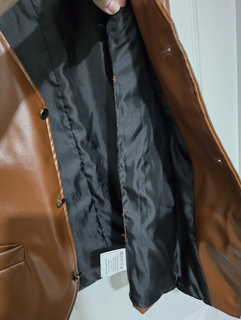 Lars Amadeus Brown Faux Leather Vest Men's Size L Western Biker Retro